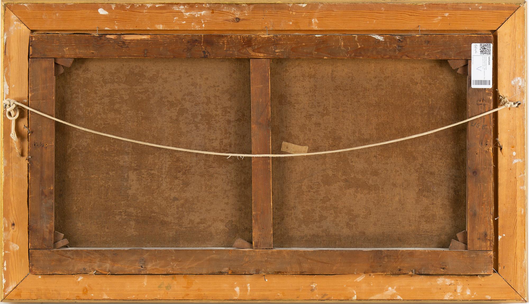 Unkown artist 19th/20th century. Unclear signature. Oil on canvas 47 x 93 cm.