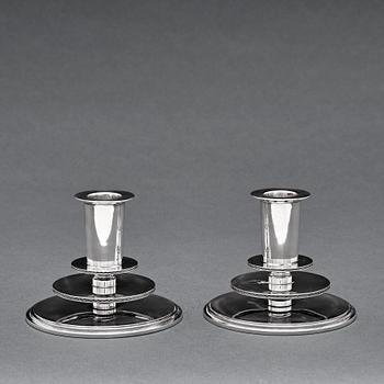 Atelier Borgila, a pair of sterling candlesticks, Stockholm, 1935.