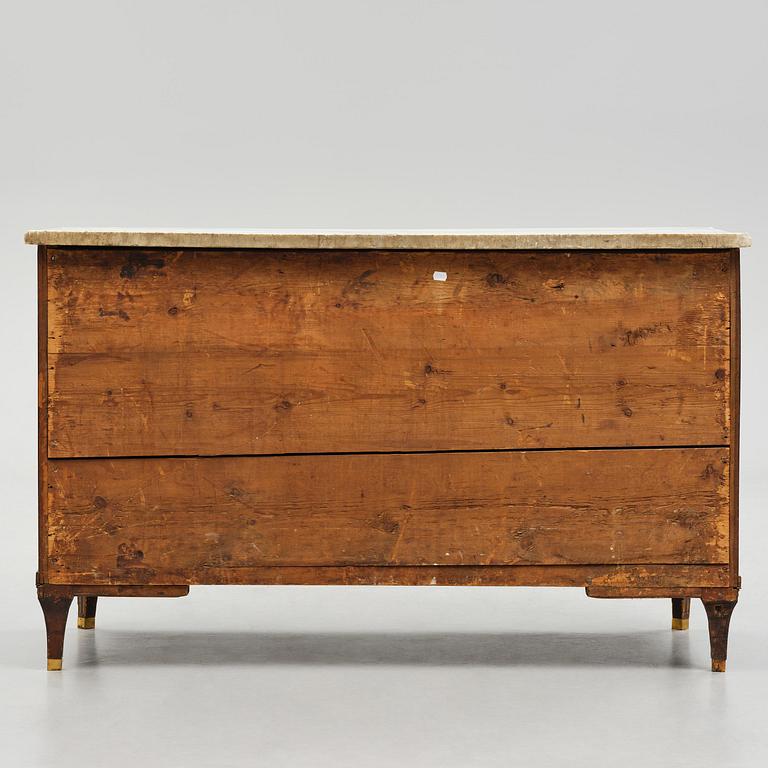 A late Gustavian mahogany commode, Stockholm, late 18th century.