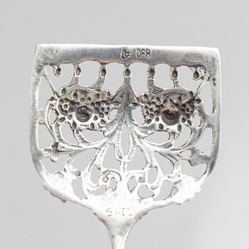 Two Silver Serving Spoons, including a Rococo-Revival spoon with mark PR Hinnerup, Denmark 1851.