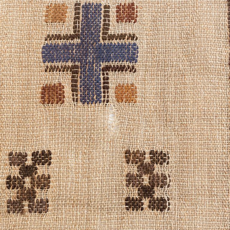 Märta Måås-Fjetterström, two drapes, "Blå essbård" (also called S-bård), flat weave, approximately 245-54 x 152-160 cm, signed MMF.