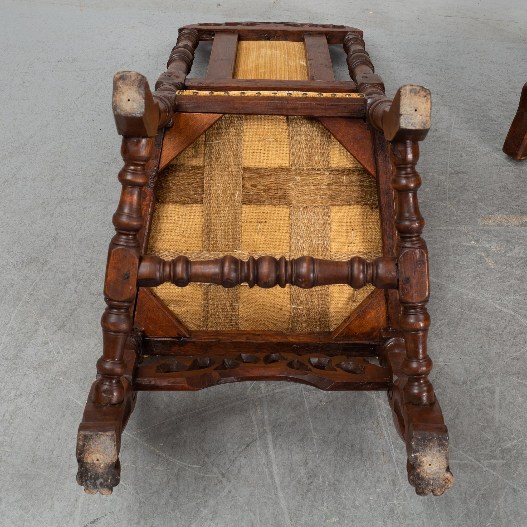 Two plus one firstr half of the 18th Century Baroque chairs.