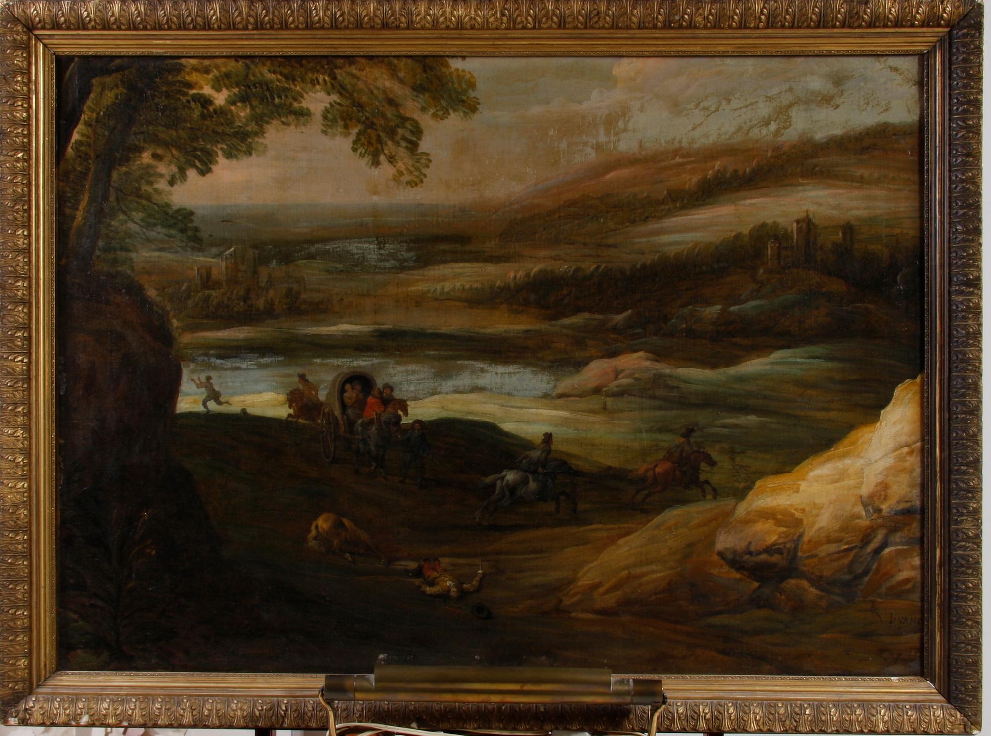 OKÄND KONSTNÄR. Olja på duk, 1700/1800-tal. Sign  I. Vande.