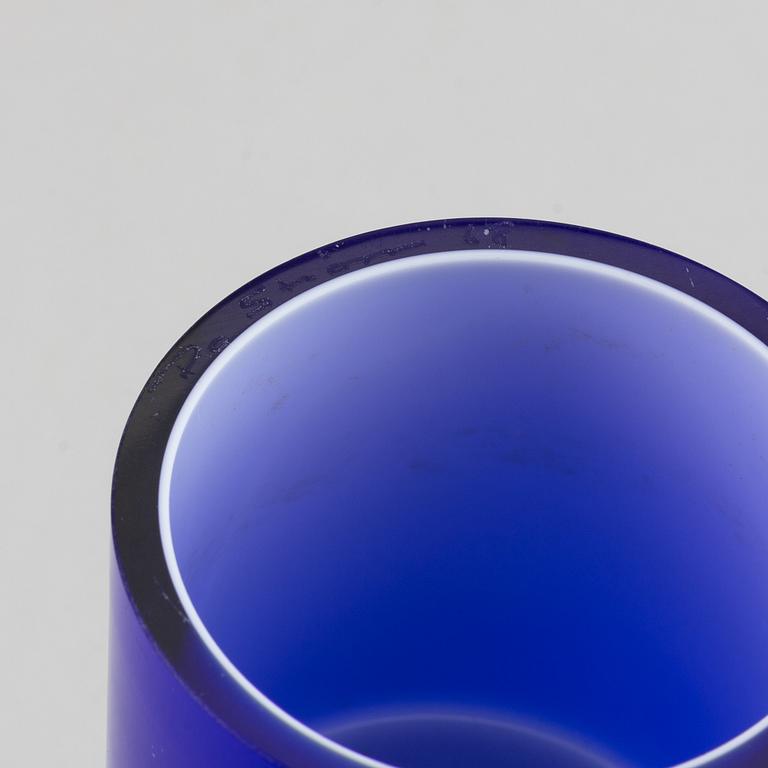 PO Ström, a set of four glass vases by Alsterfors Glassworks, three signed.