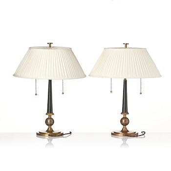 Harald Notini, a pair of table lamps model "15009", Arvid Böhlmarks Lampfabrik, Stockholm, 1930s.