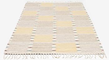 Barbro Nilsson, a carpet, 'Falurutan gul S', flat weave, c. 223 x 115 cm, signed AB MMF BN.