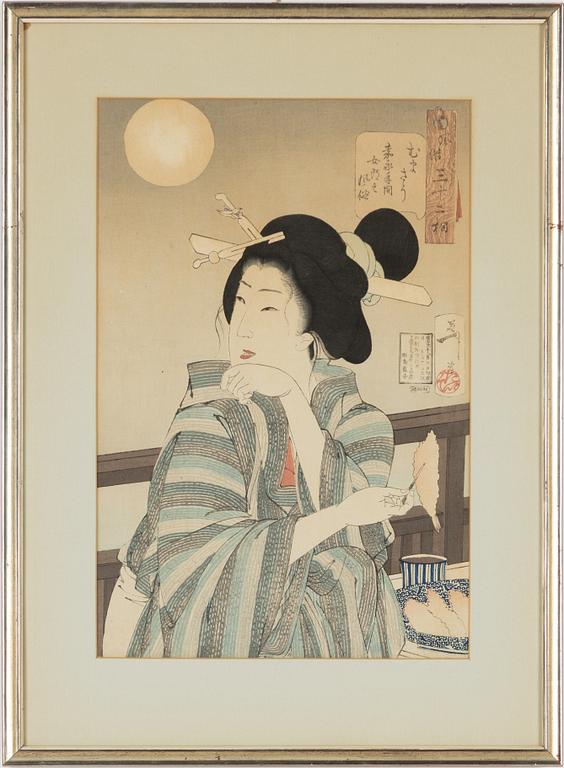 Tsukioka Yoshitoshi, Beauty from the series Fuzoku sanjuniso (32 Aspects of Customs and Manners of Women) .