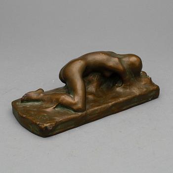 CARL ELDH, skulptur, bronspatinerad gips, signerad.