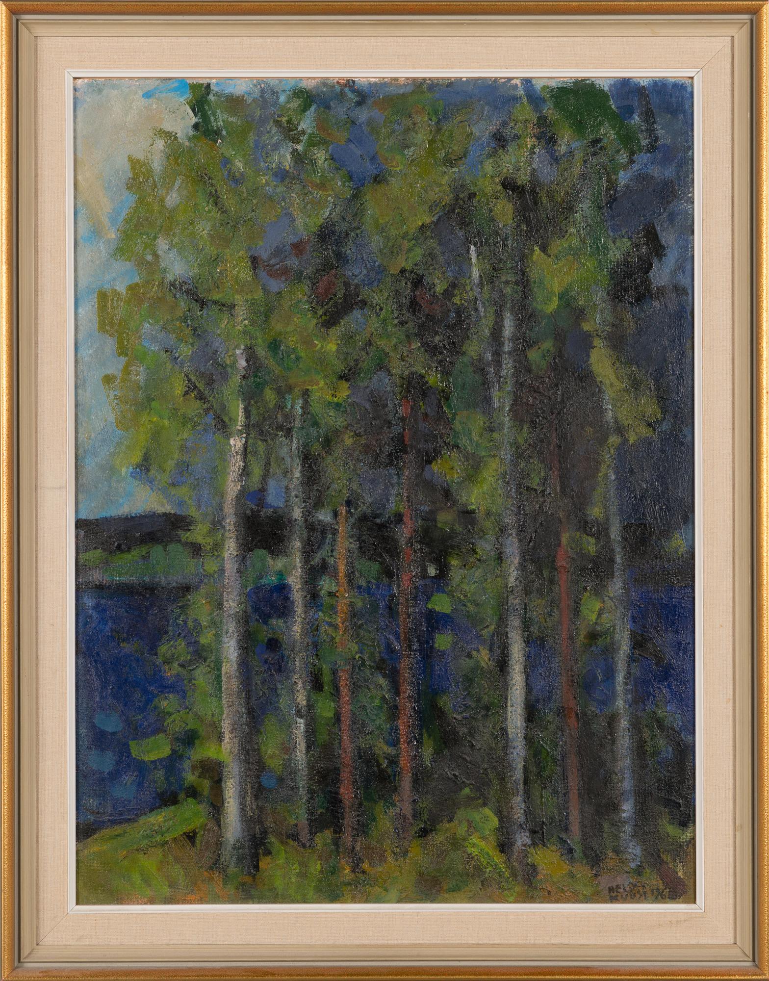 Helmi Kuusi, öljy levylle, signeerattu ja päivätty 1962.