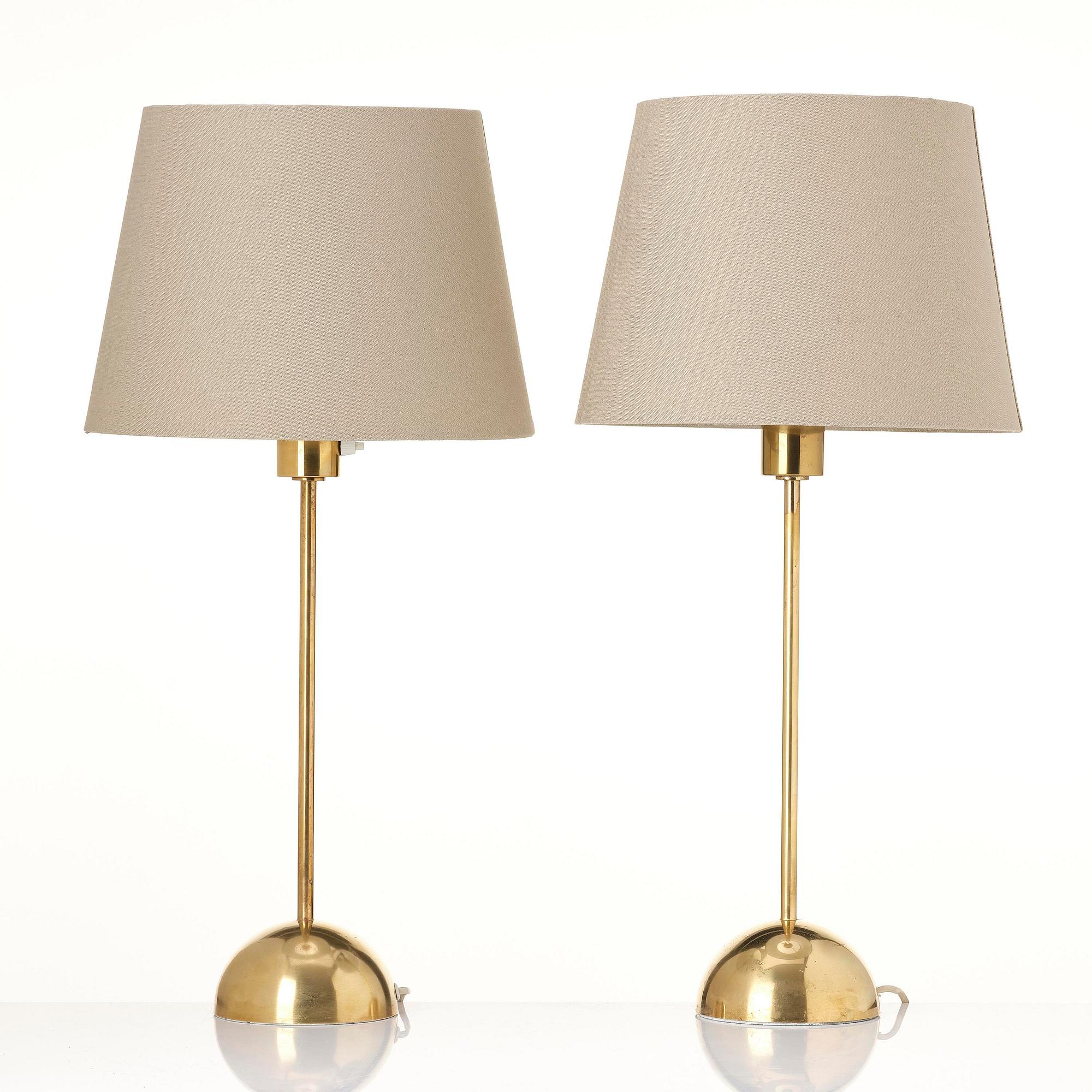 Eje Ahlgren, bordslampor, ett par, modell B 04, Bergboms, Malmö, 1960-tal.