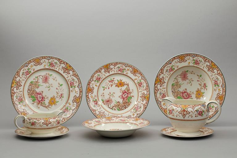 MATSERVIS, ca 97 delar, flintgods, "Harmony", Grindley, England, 1900-tal.