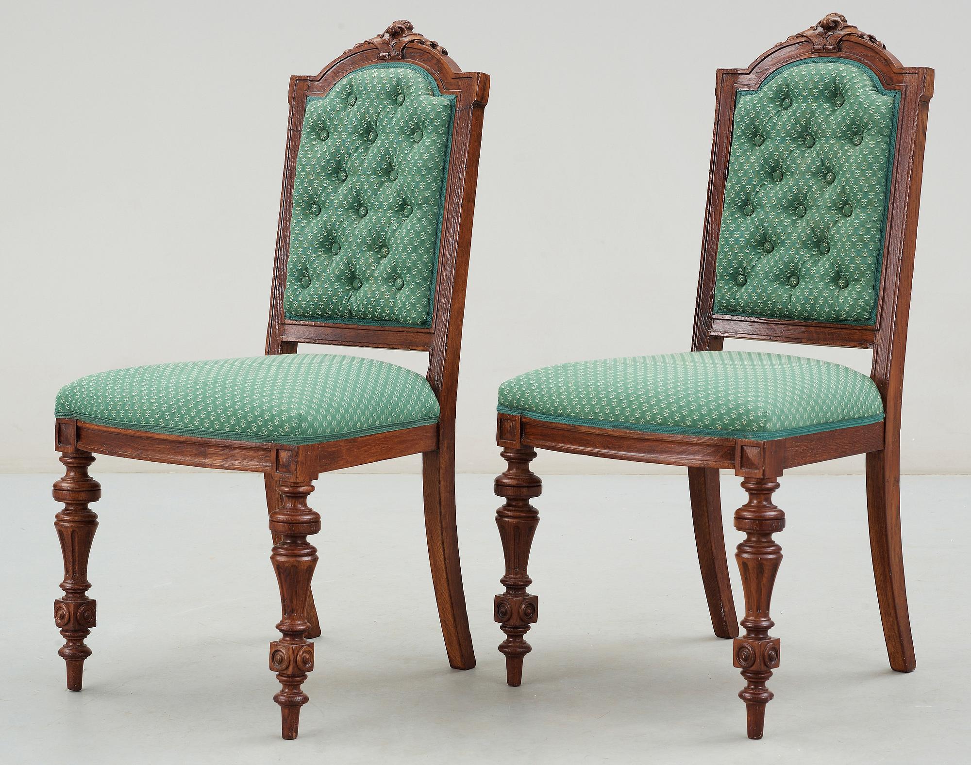 STOLAR, ett par, nyrenässans, 1800-talets slut.