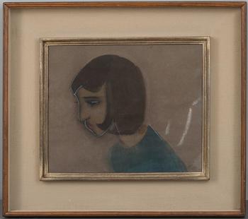 Helene Schjerfbeck, "VIHREÄPUKUINEN TYTTÖ".