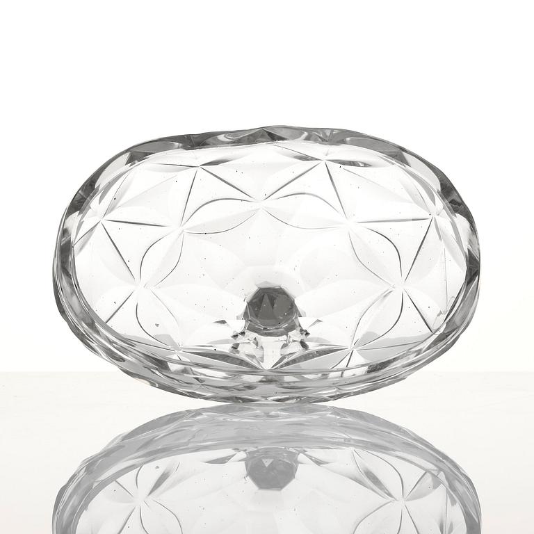 Skål med lock och fat, glas. Anglo-irisk, 1800.