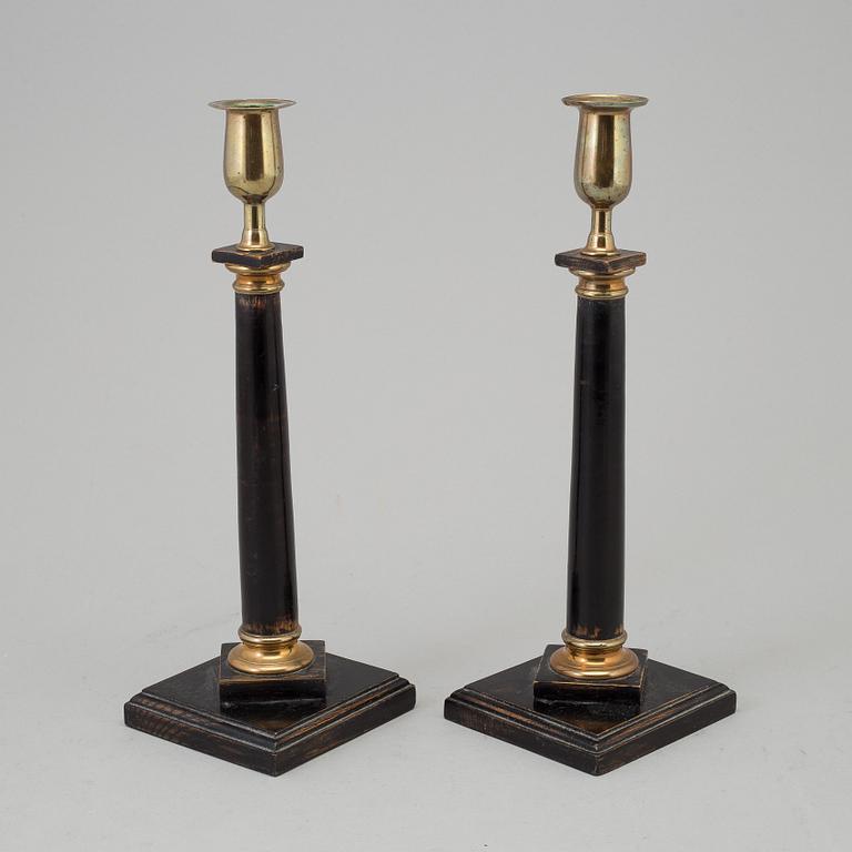 A pair of late 19th century candlesticks.