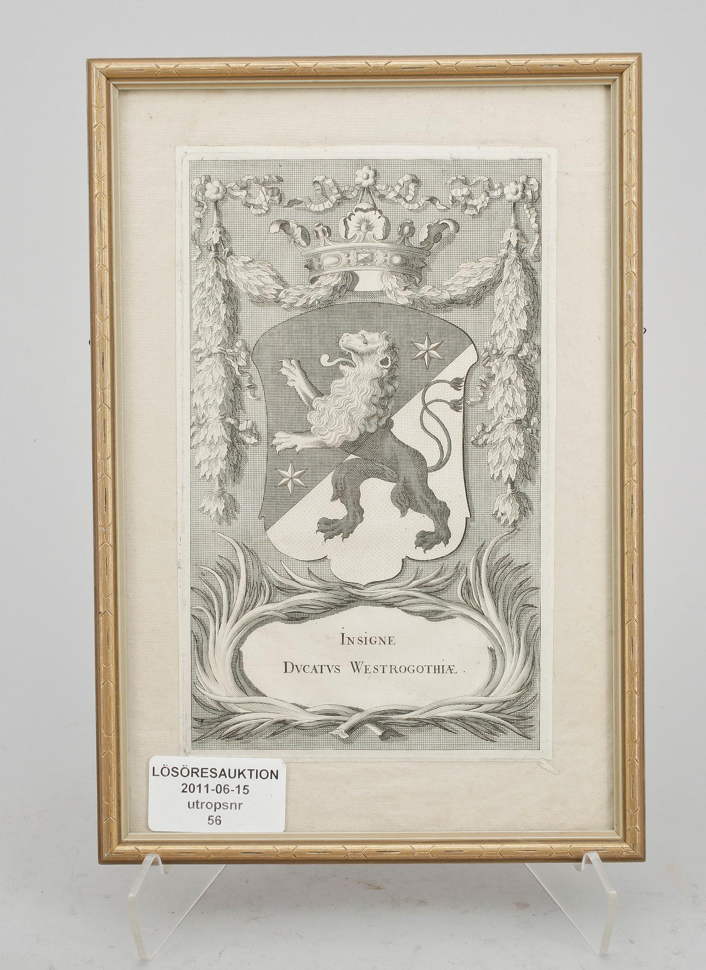 KOPPARSTICK, 6st, ur Suecia Antiqua et Hodierna, 1698-1701.