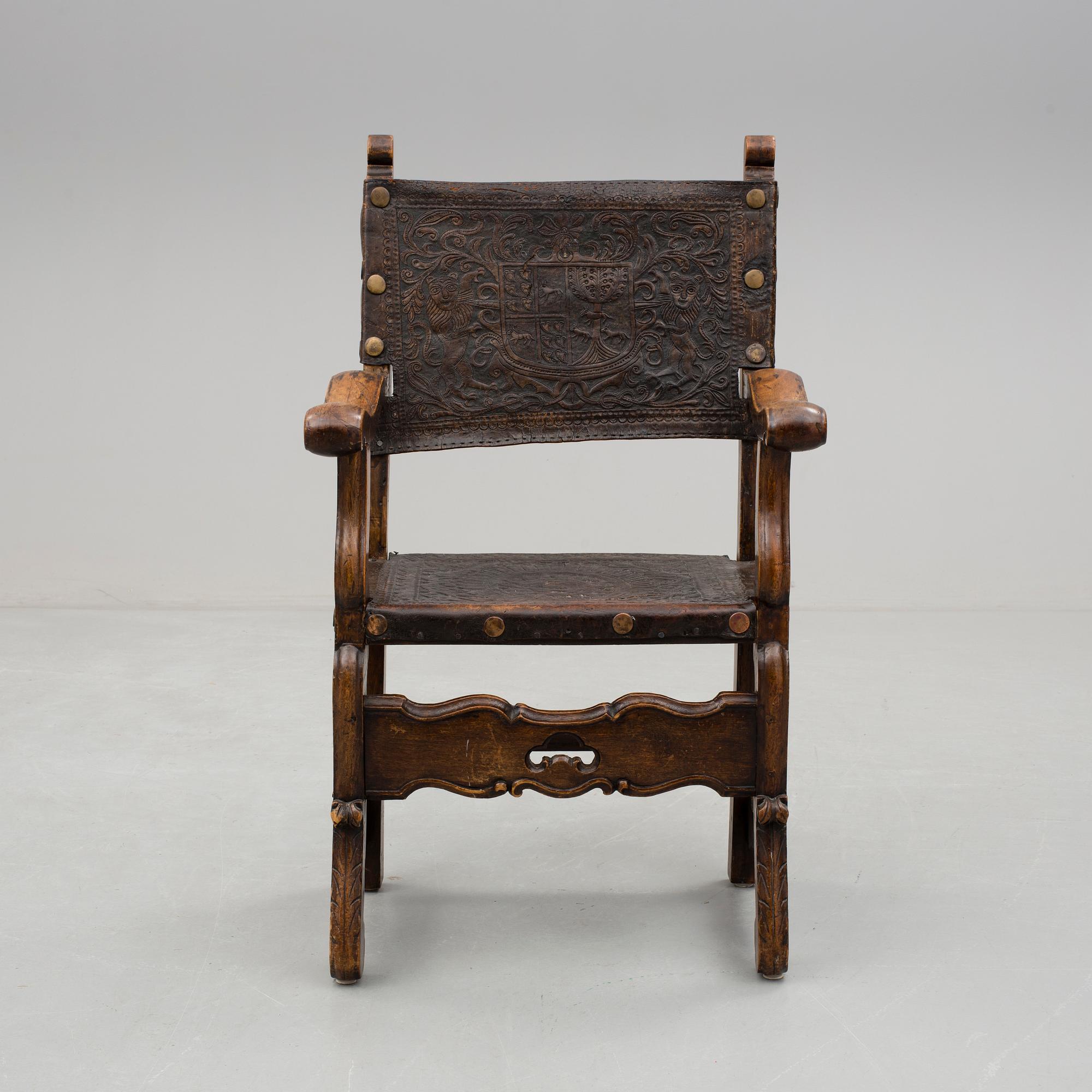KARMSTOL, barockstil, 1800-tal.