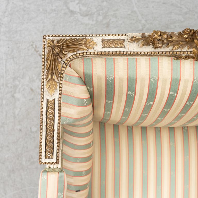 Fåtöljer,ett par,  Louis XVI-stil, 1900-talets början.