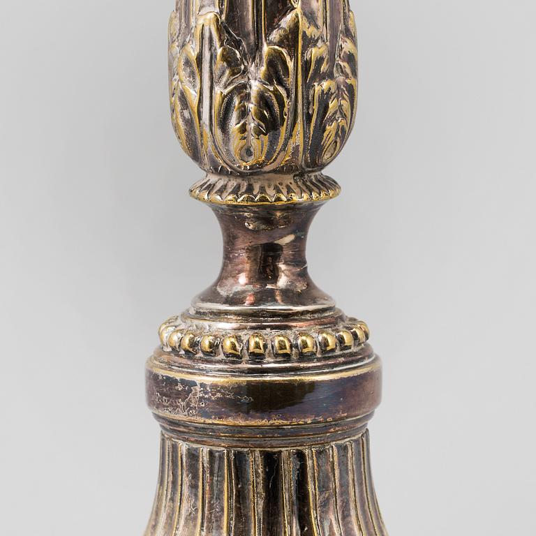 KANDELABER, nysilver, gustaviansk stil, 1900-talets första hälft.