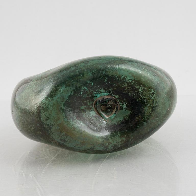 A turquoise tinted glass bottle, 19th century.