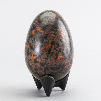 HANS HEDBERG, a faience sculpture in shape of an egg, Biot, France.