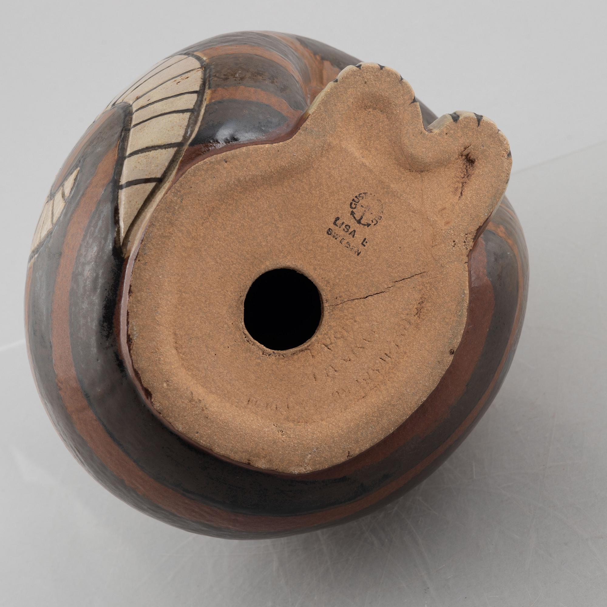 Lisa Larson, skulptur, "Maxikatt", stengods, Gustavsberg, ur serien "Stora Zoo".