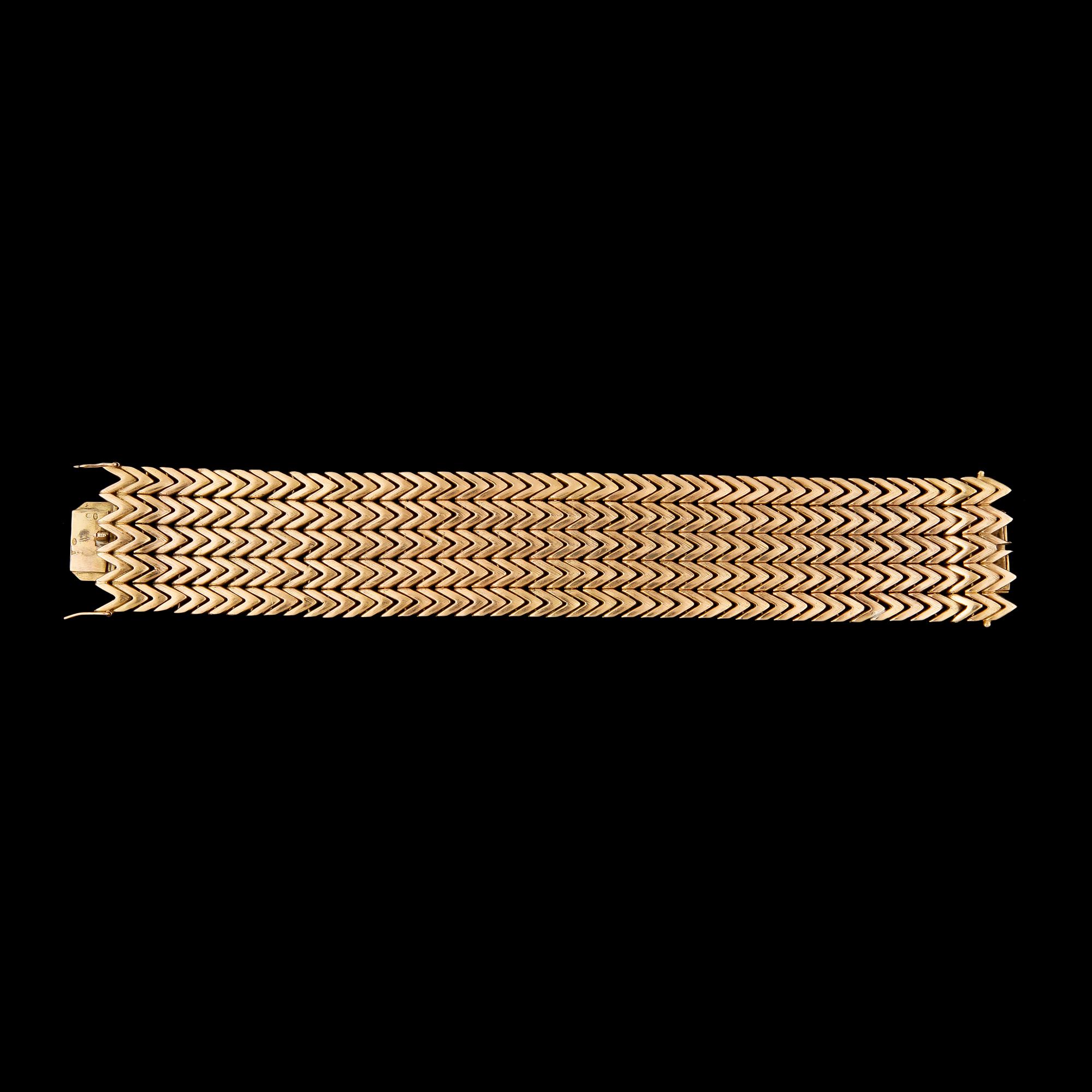 ARMLÄNK, guld 18K, Europa 1900-talets andra hälft. Vikt ca 83 gram.