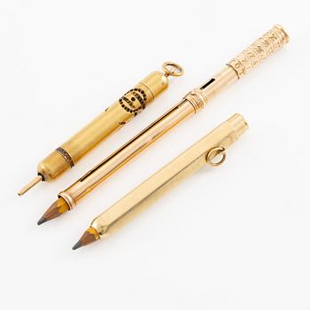 Three pens 18K gold.