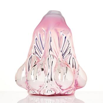 Hanna Hansdotter, a sculpture, "Dripping print", ed. AP 1, The Glass Factory, Boda Glasbruk 2018.