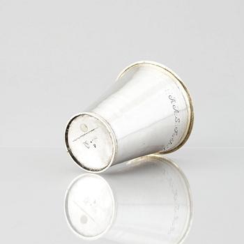 A Swedish early 18th century parcel-gilt silver beaker, mark of Mattias Moller, Stockholm 1703.