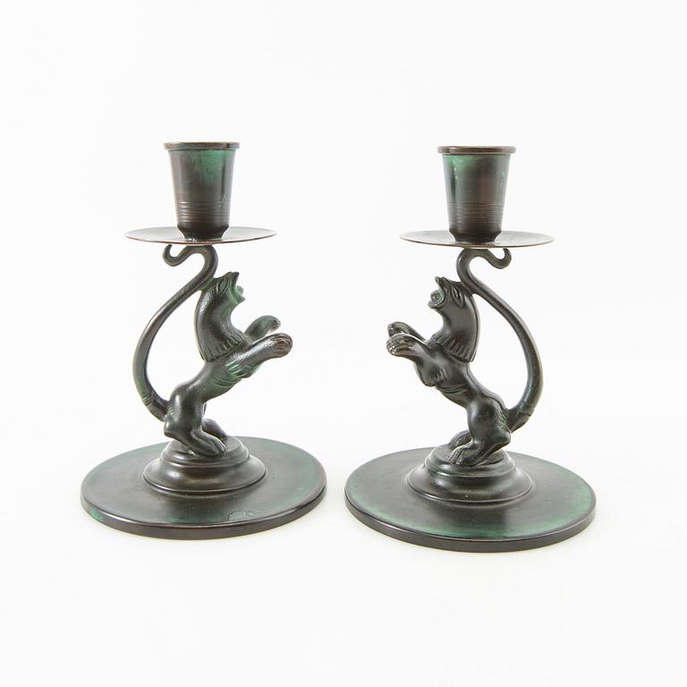 Nils Fougstedt, candlesticks a pair Swedish Grace 1930s.
