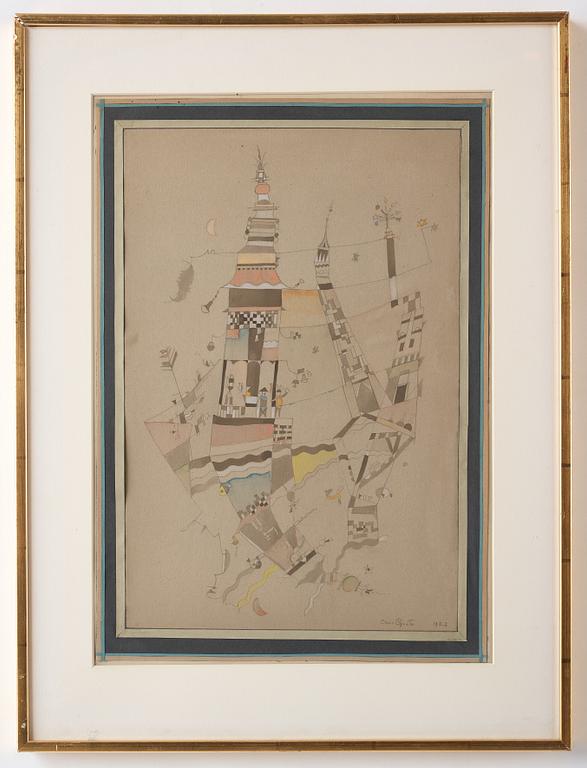 Eric Grate, watercolor on paper, signed and dated 1923.