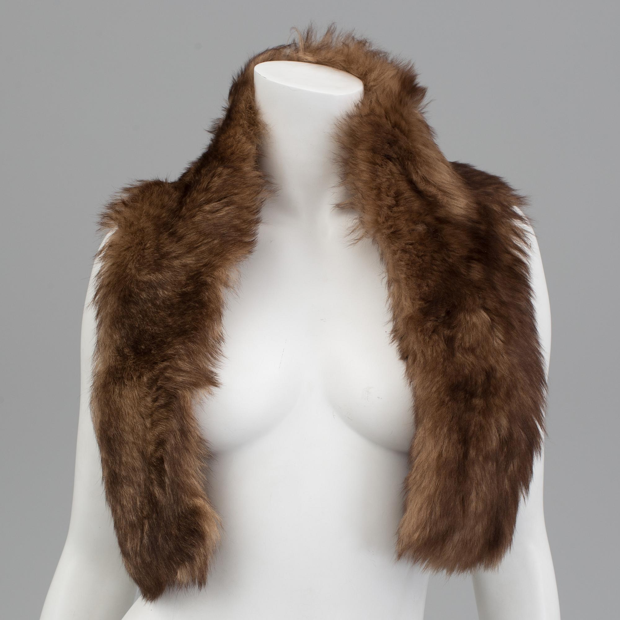 RALPH LAUREN, a lamb fur shawl.