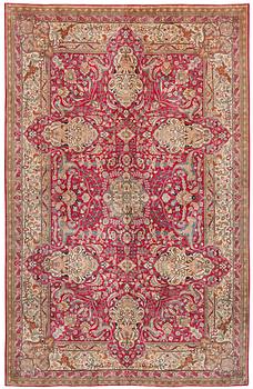 240. SEMI-ANTIQUE/OLD SILK TURKISH. 229 x 149 cm. (one end has 1 cm flat weave, the other has 2,5 cm).