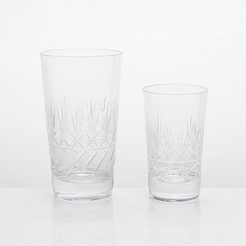 A 35-piece set of 'Leo' glassware from Riihimäen Lasi, Finland.