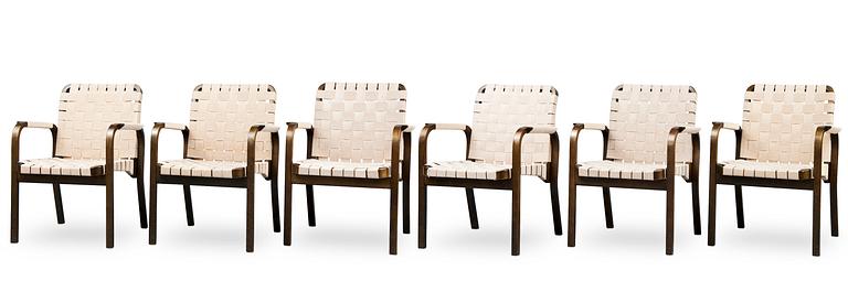 Alvar Aalto, A SET OF SIX ARMCHAIRS No 45.