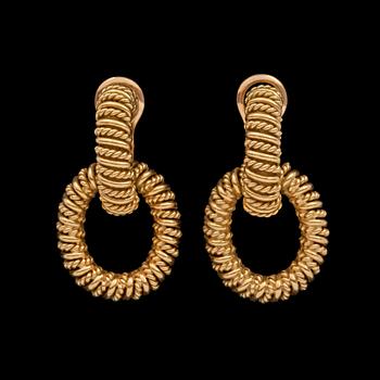 1020. A pair of Boucheron earrings.