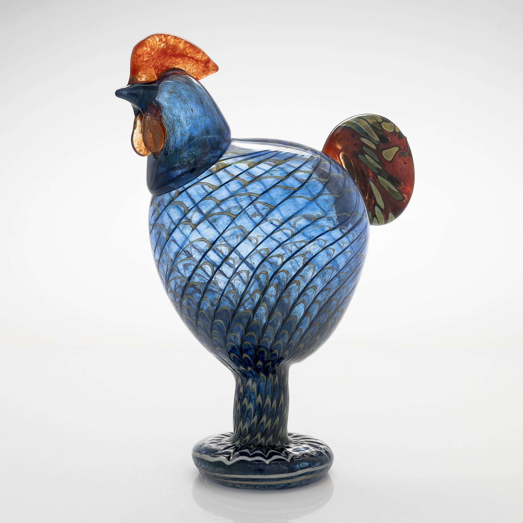 Oiva Toikka, lasilintu, signeerattu O. Toikka, Nuutajärvi.