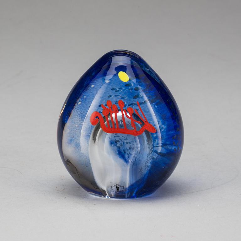 SKULPTUR, glas, Carlos R Pebaque, Gullaskruf. Signerad och daterad 2000.