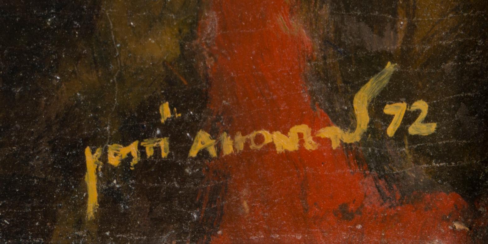 KOSTI AHONEN, oil on board, signed and dated -72.
