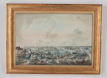 Johan Fredrik Martin, "Utsigt af Stockholm, tagen från Mose backe (en höjd å Södermalm)".