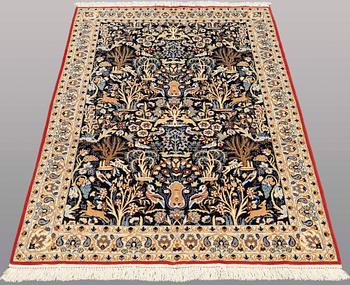 A CARPET, Figural Nain part silk, s.k 9 LAA, 177 x 102 cm.