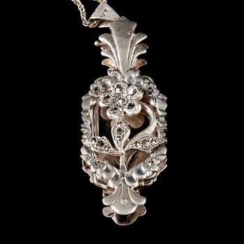 LORNJETT, silver och markasiter. Victor Jansson Guldvaru Ab, Lindesberg, 1949. Vikt 35 g.