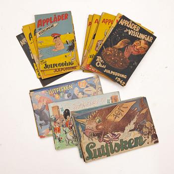 Comic books, 40, “Applåder & Visslingar”, “Lutfisken” & “Kaspers Jul”, 1917–1966.