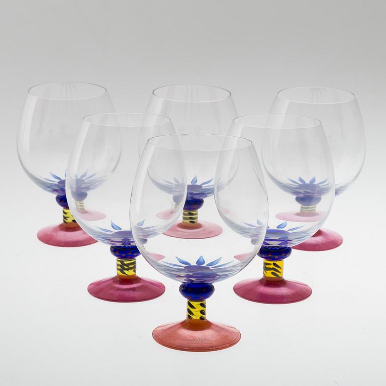 6 glasses for cognac, Kosta Boda, designed by Ken Done.