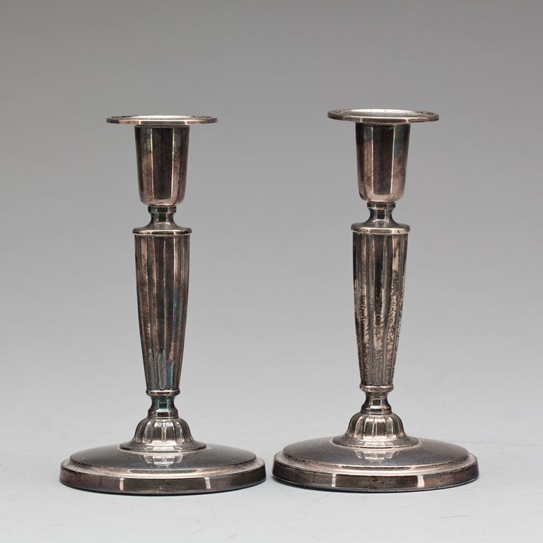 LJUSSTAKAR, ett par, sterlingsilver, CG Hallberg, 1960.