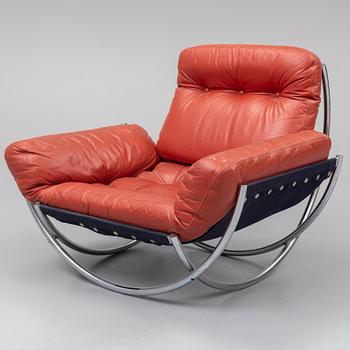 LENNART BENDER, A steel and leather easy chair. Designed in 1967.