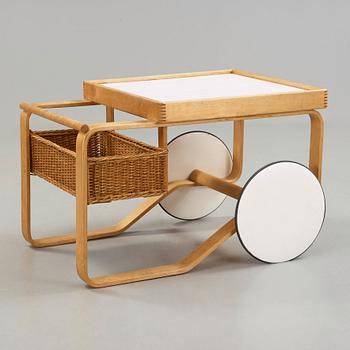 Alvar Aalto, a birch serving trolley made by Aalto Design, Hedemora Sweden 1945-56, on license on behalf of Artek, Finland.