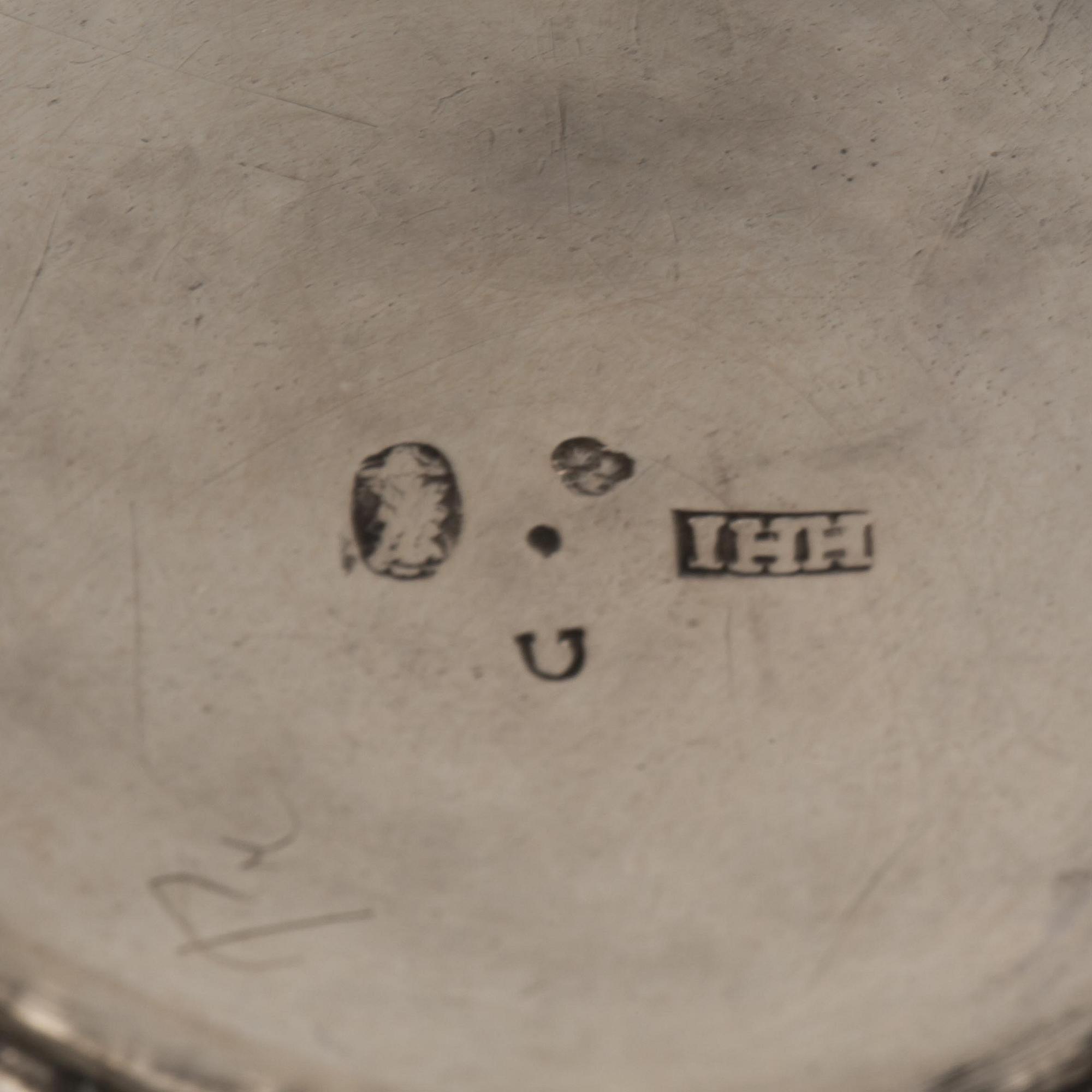 BÄGARE, silver, Johan H. Halek, Halmstad. 1700-tal. Vikt ca 92 gram.