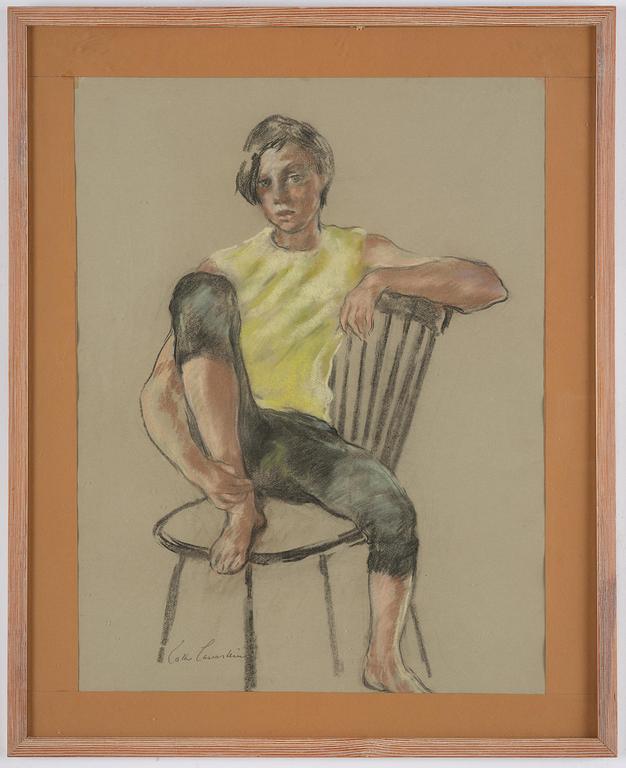 Lotte Laserstein, Translation: "Seated young woman".
